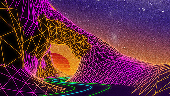 Colorful Retro Wave Neon Minimalism Starry Sky Vaporwave Vaporwave HD wallpaper