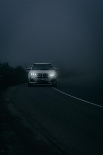 Bmw, Twilight, Cars, Road, Fog, Car, Dusk HD phone wallpaper