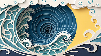 Vortex Waves: Stunning Ultra, vortex, wave, ocean, paper art, swirl, Ocean Waves HD wallpaper