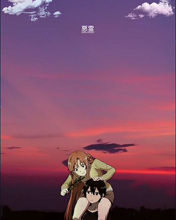 Asuna,kirito, cloud, sky HD phone wallpaper