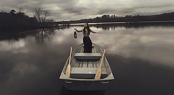 Girl Boat Light , girls, model, graphy, boat HD wallpaper