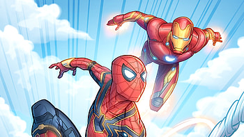 Iron Man Spidey, iron-man, spiderman, superheroes, artwork, digital-art, behance HD wallpaper