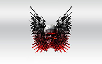 Guns And Skull, guns, skull HD wallpaper