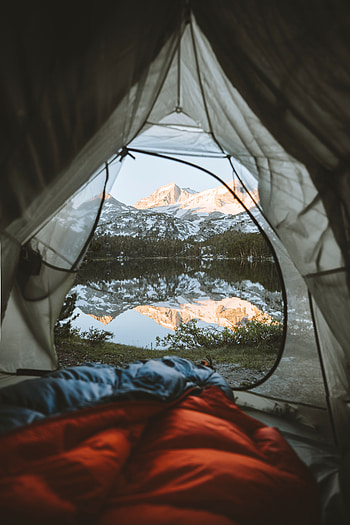 Nature, Mountains, Lake, Miscellanea, Miscellaneous, View, Tent HD phone wallpaper
