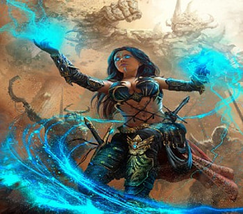 Fighting The Titans, Titans, sorceress, magic, lighting, battle HD wallpaper