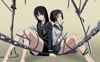 ga rei zero, yomi, black, isayama, chained, kagura, cute, chains, tsuchimiya HD wallpaper