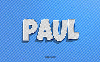 Paul, blue lines background, with names, Paul name, male names, Paul greeting card, line art, with Paul name HD wallpaper