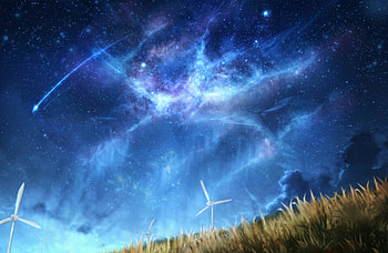 Art, Universe, Starry Sky, Nebula, Wind Turbine HD wallpaper