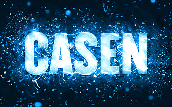Happy Birtay Casen, , blue neon lights, Casen name, creative, Casen Happy Birtay, Casen Birtay, popular american male names, with Casen name, Casen HD wallpaper