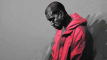 American Singer and Rapper in Red - Music, singer, rapper, Kanye West, music, American HD wallpaper