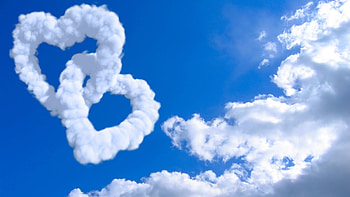 Landscape, Sky, Hearts HD wallpaper