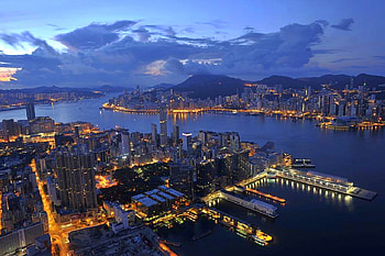 Honk-Kong, beautiful, , evening HD wallpaper