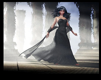 Lady in black, lady, abstract, fantasy HD wallpaper