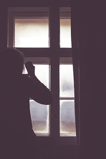 Dark, Silhouette, Darkness, Window, Figure HD phone wallpaper