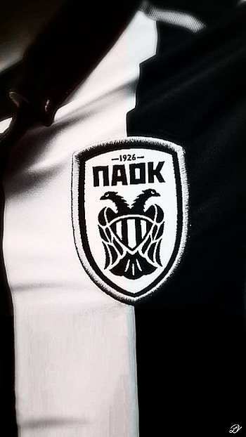 PAOK Jersey, chest, paokfc, blackandwhite, greece, eagle, logo, football, emblem HD phone wallpaper