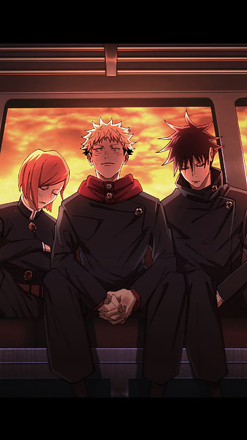 Megumi Fushiguro with Nobara Kugisaki and Yuji Itadori, Jujutsu Kaisen, anime, yuji itadori, nobara kugisaki, megumi fushiguro HD phone wallpaper