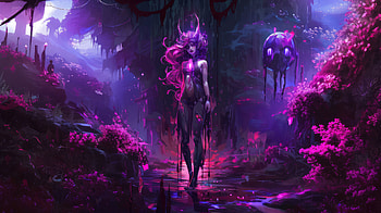 Girl Fantastical Fusion In Forest, artist, artwork, digital-art, deviantart HD wallpaper