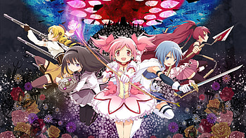 Magical girls, Madoka Kaname, Fantasy world, Anime HD wallpaper