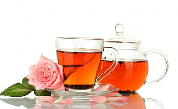 * Tea and rose *, rose, pink, tea, petals, flower, cup, drink HD wallpaper