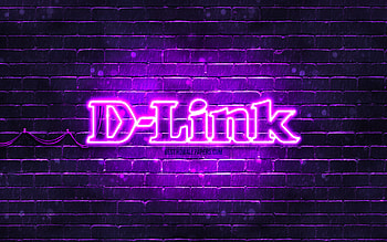D-Link violet logo, , violet brickwall, D-Link logo, brands, D-Link neon logo, D-Link HD wallpaper