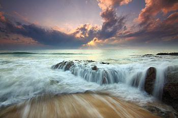 Seascape Beach, seascape, nature, sea, beach HD wallpaper