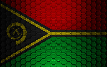 Vanuatu flag, 3d hexagons texture, Vanuatu, 3d texture, Vanuatu 3d flag, metal texture, flag of Vanuatu HD wallpaper