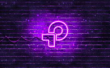 TP-Link violet logo, , violet brickwall, TP-Link logo, brands, TP-Link neon logo, TP-Link HD wallpaper