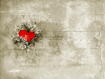 Be My Ladybug, vector, heart, abstract, ladybug HD wallpaper