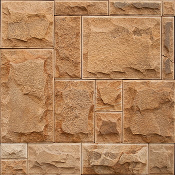Rough stone wall featuring geometric patterns and earthy tones for architectural design. HD phone wallpaper