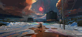 Tracks to the sun, apocalypse, art HD wallpaper