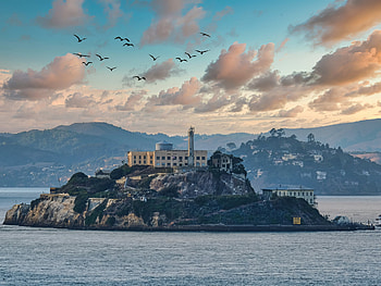 Alcatraz Island : Scenic View of the Historic Prison Island HD wallpaper