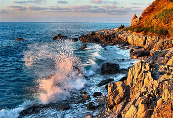 Waves, oceans, nature, rocks HD wallpaper