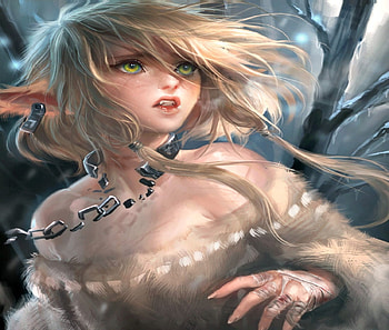 Cat Girl, Abstract, Blonde, Girl, Fantasy HD wallpaper