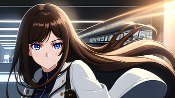 A girl in a subway, AI Art, Anime, girl, anime girl HD wallpaper