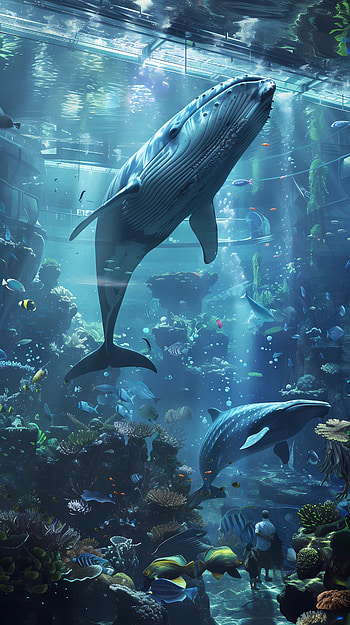 Underwater Majesty: Whale Aquarium , aquarium, whale HD phone wallpaper