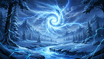 : Frozen Lightning Vortex, Portal, Lightning, Snow HD wallpaper