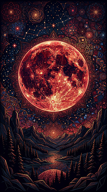 Crimson Moon | Crimson Moon: Mobile Nightfall | Scarlet Lunar HD phone wallpaper