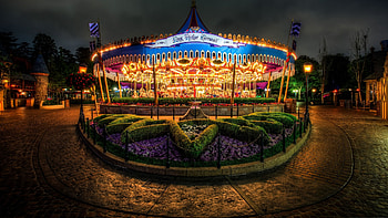 King Arthur Carrousel F, architecture, graphy, landscape, beautiful, scenery, wide screen, merry go round, , carousel HD wallpaper