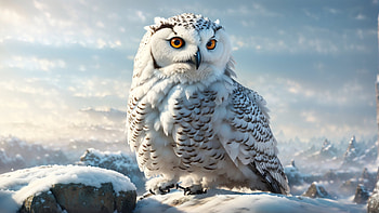 White Owl, white, owl, mountain, snow, Animal, Snowy Mountain, winter animals HD wallpaper