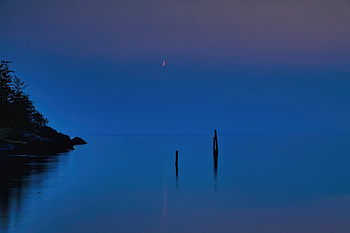 Minimal Sunset Moon, sunset, moon, nature, relaxing HD wallpaper
