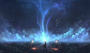 Warrior Bright Night Starscapes Digital Art Painting, deviantart, artist, artwork, digital-art HD wallpaper