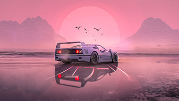 Retrowave Car , retrowave, cars HD wallpaper