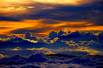 DANCING CLOUDS, clouds, sky, nature, sunset, ocean HD wallpaper