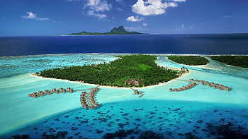 perfect french polynesia resort computer backgrounds with island HD wallpaper