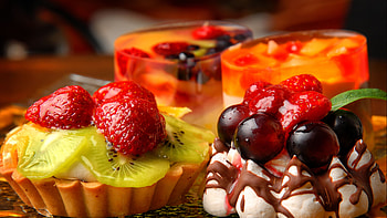 Fruit jelly collage, Chocolatey twist, Delicious sweetness, Tempting flavors HD wallpaper