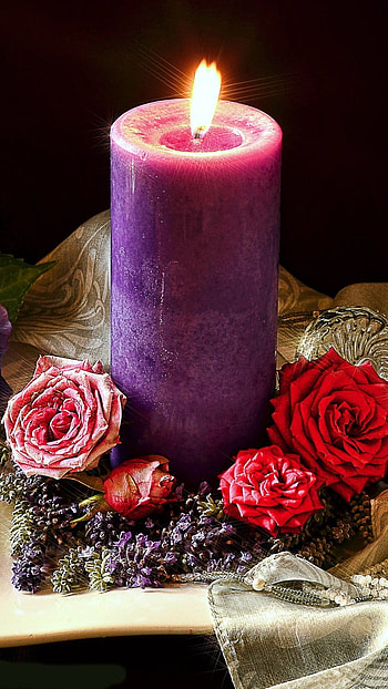 Candles, Candle With Flowers HD phone wallpaper