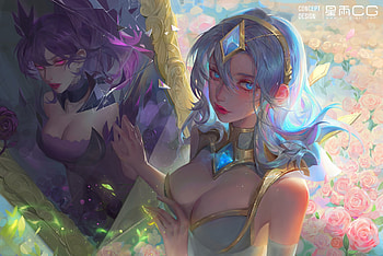 Fantasy girl, blue, art, fantasy, yellow, green, dragon, girl, star cg HD wallpaper