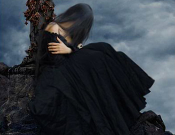 Alone, gothic, girl, 3d HD wallpaper