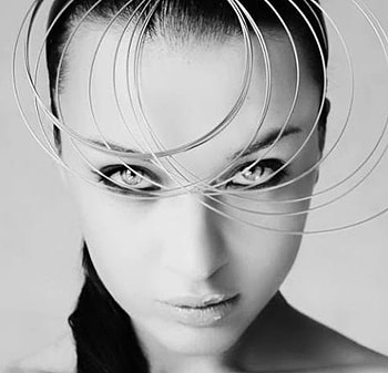 Face, eyes, lady, black and white HD wallpaper