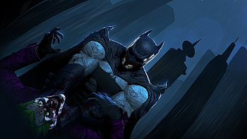 Joker vs batman, dc comics, artwork HD wallpaper